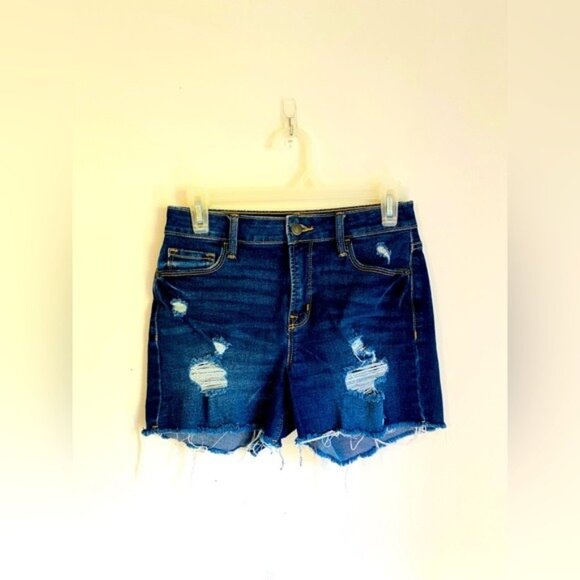 Old Navy High-Rise Distressed Denim Shorts With Secret Slim Pockets Size 2 - Picture 1 of 8
